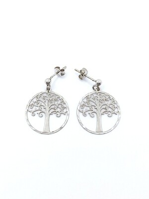 Silver 925 Tree Of Life stud hanging earrings Silver 925 Tree Of Life stud hanging earrings