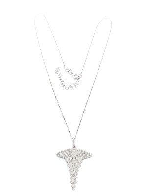 Silver 925 Caduceus medical symbol necklace