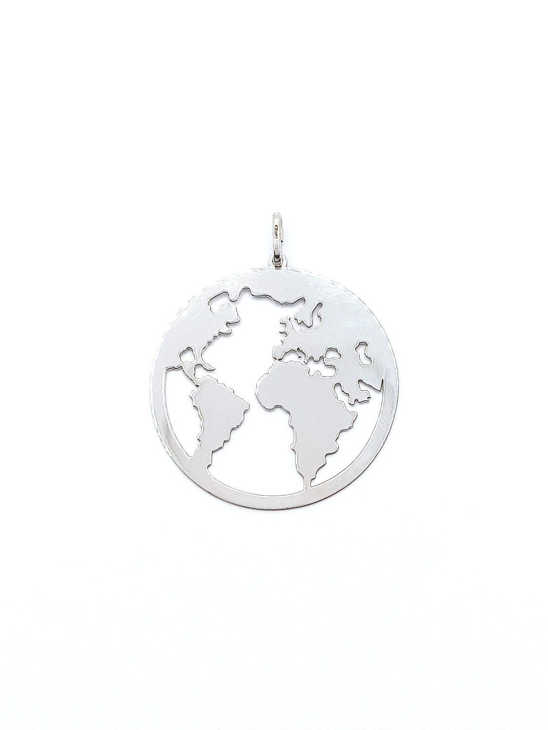 Silver 925 world map design pendant