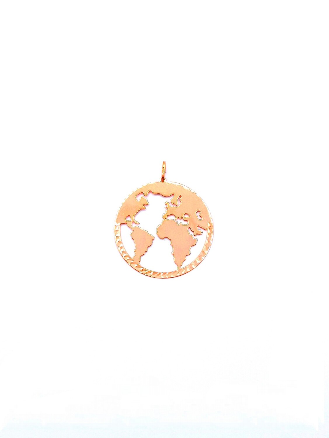 Silver 925 world map rose pendant, PENDANT SIZE: 1 Pendant Height: 2.7cm-Width: 2cm