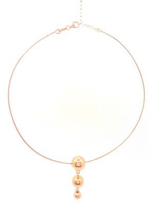 Silver 925 ball rose chocker necklace