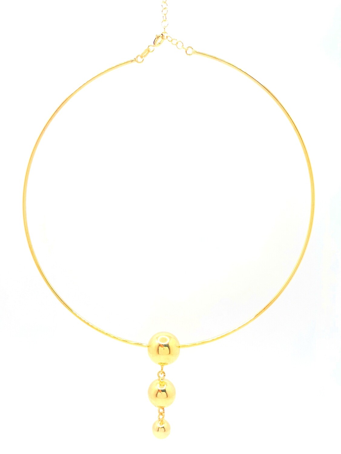 Silver 925 ball gold chocker necklace