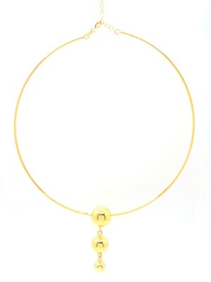 Silver 925 ball gold chocker necklace