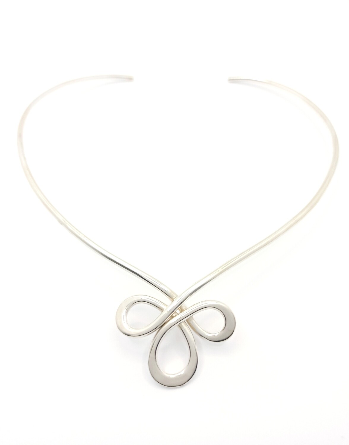 Silver 925 solid flower chocker necklace