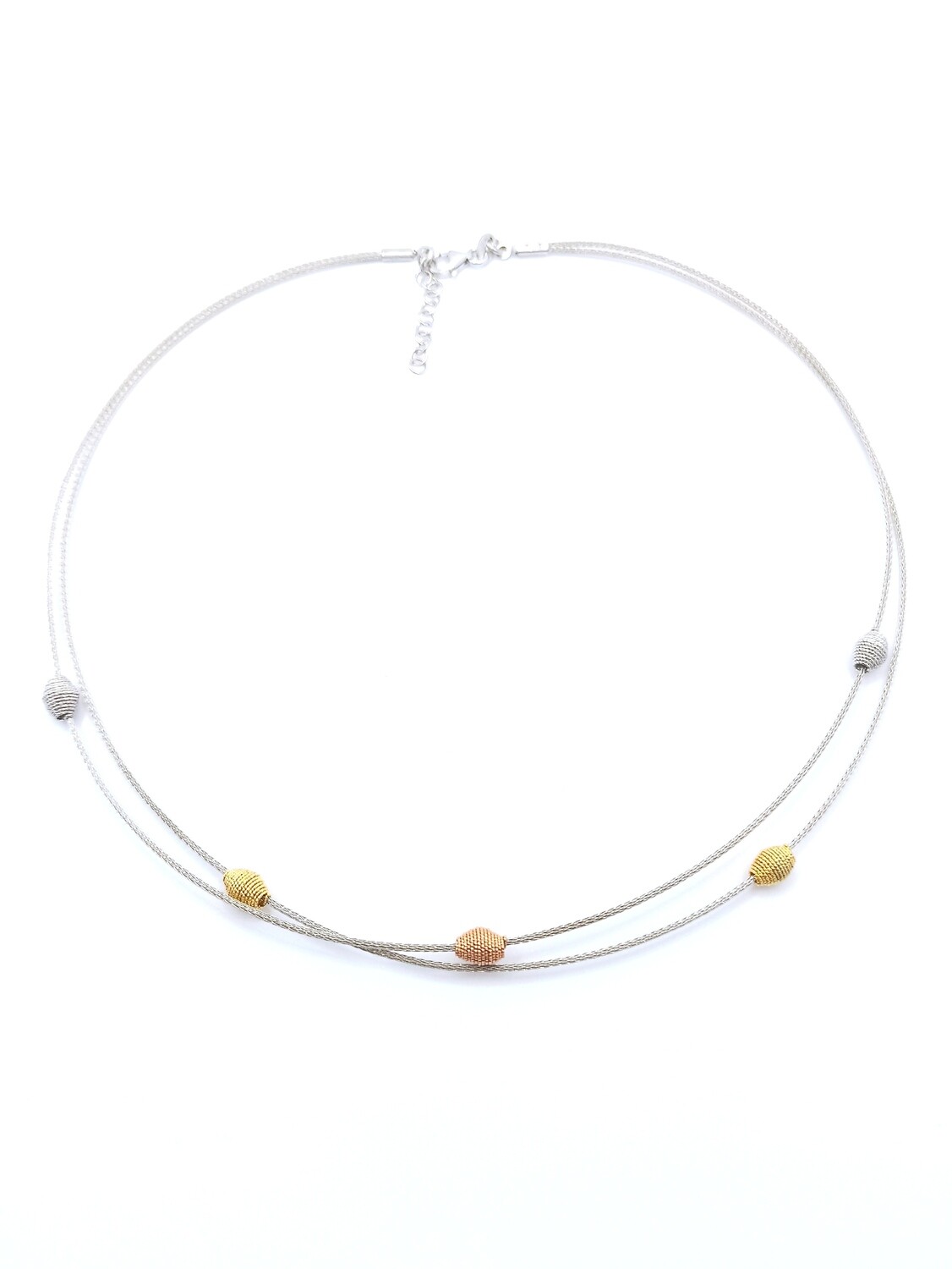 Silver 925 double chocker necklace