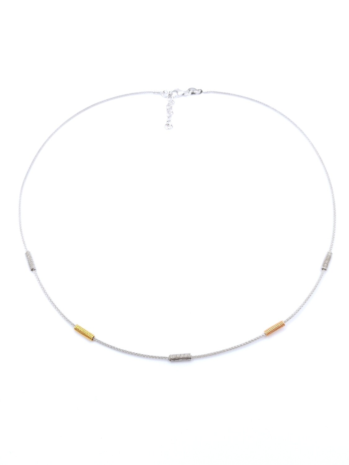 Silver 925 knitted ball chocker necklace