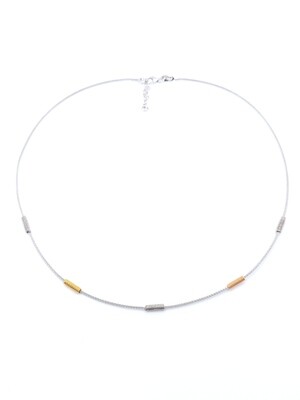Silver 925 knitted ball chocker necklace