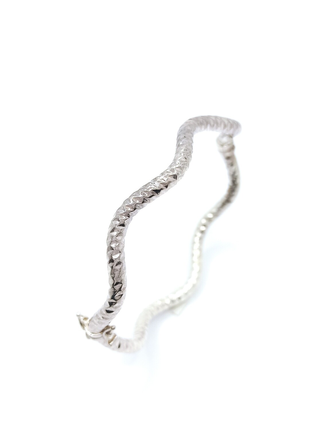 Silver 925 zik zak hand bangle bracelet