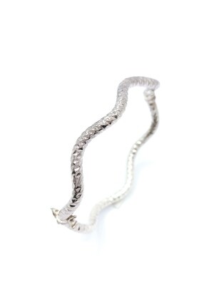 Silver 925 zik zak hand bangle bracelet