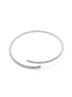 Silver 925 diamond cut bangle hand bracelet