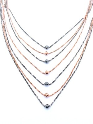 Silver 925 7 chain long necklace