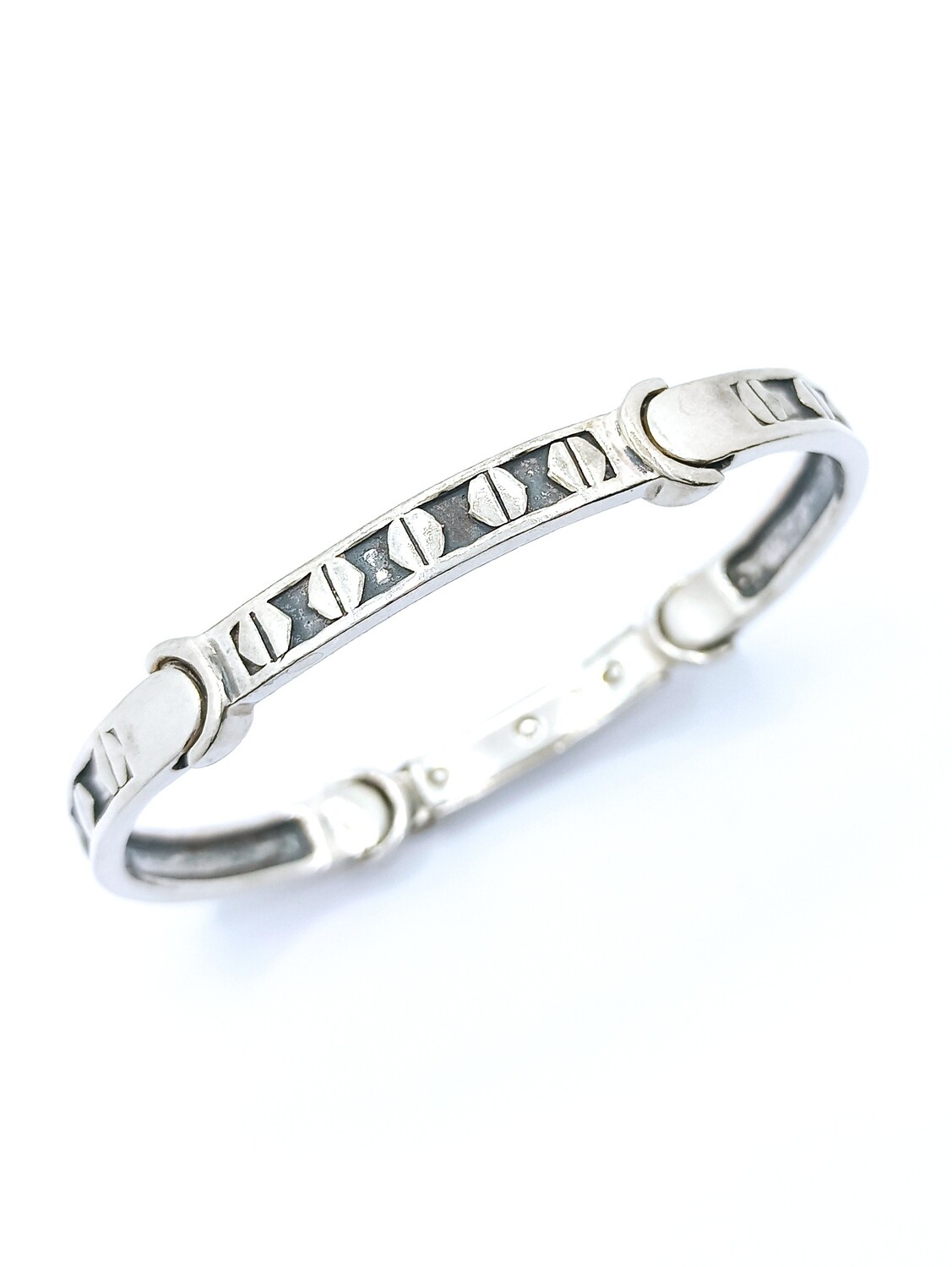 Silver 950 Solid oxide screw mens bracelet
