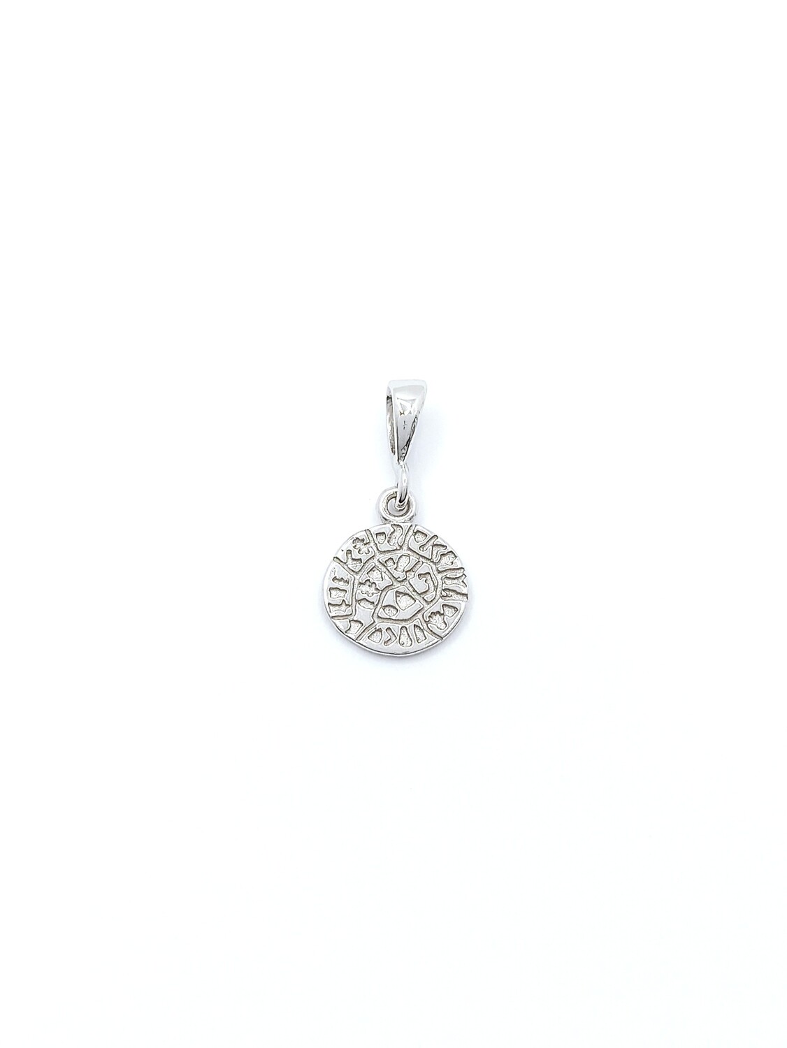 Silver 925 Faistos coin pendant, SIZE: 1 Pendant length : 1.8cm-Width : 0.9cm