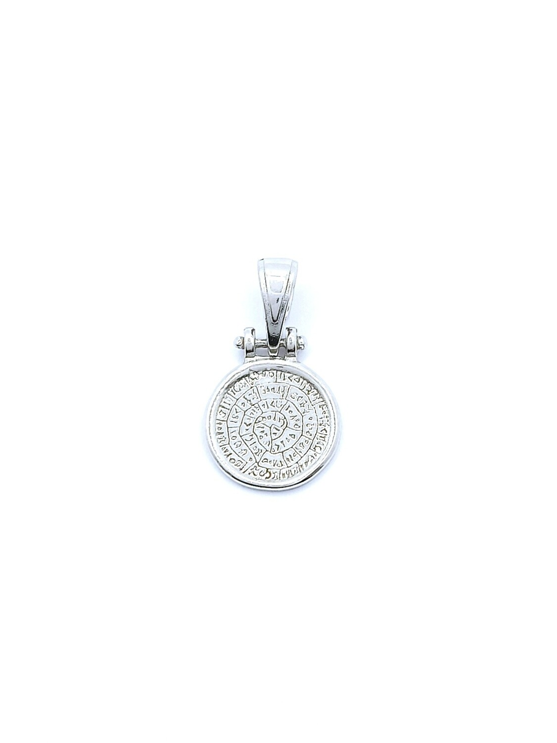 Silver 925 handmade Faistos coin pendant, SIZE-WEIGHT: 1 Pendant length : 2.1cm-Width : 1.2cm-1.5gr.