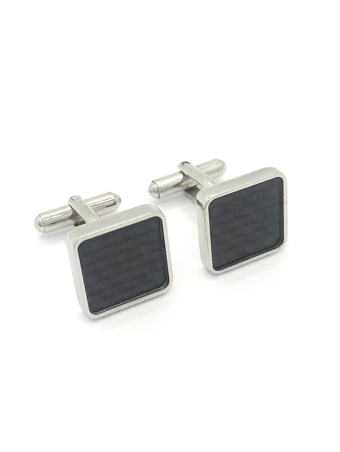 Stainless steel square black cubes cuffinks