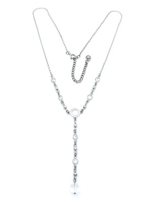 Silver 925 hanging element tie necklace