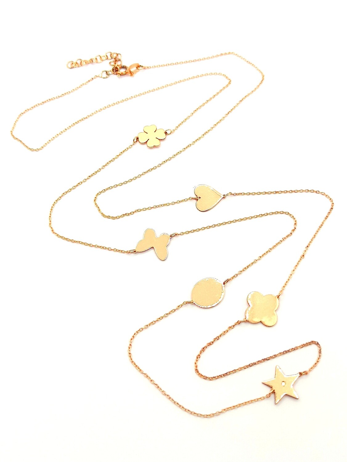 Silver 925 rose long Fancy necklace