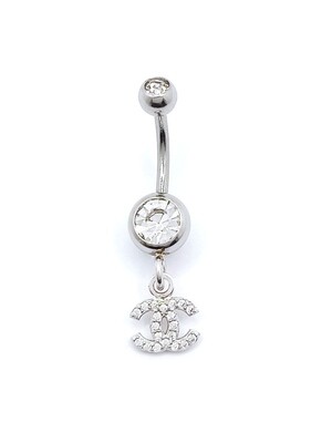 Silver 925 modern design and 316L steel belly ring