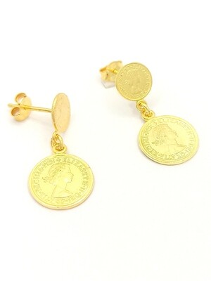 Silver 925 solid handmade round pennie coin earrings