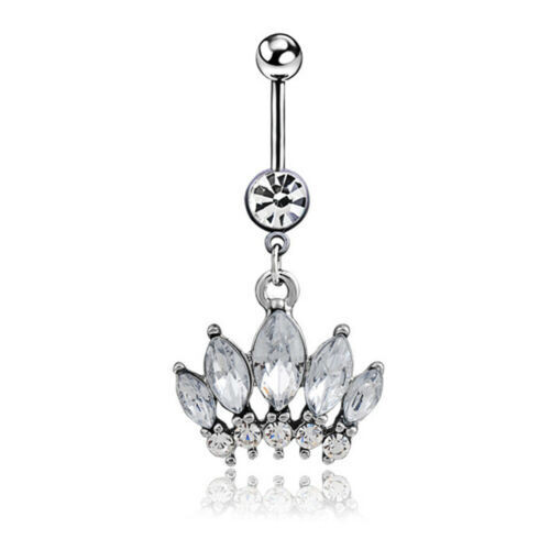 SS 316L stone crown Belly ring