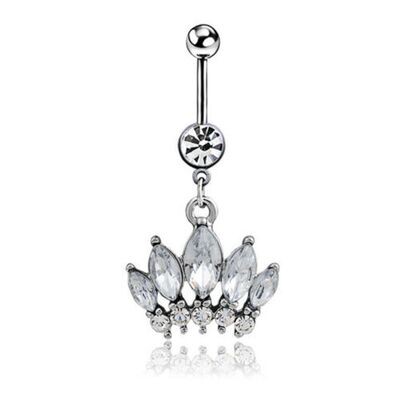 SS 316L stone crown Belly ring
