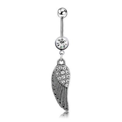 316L steel angel wing belly ring