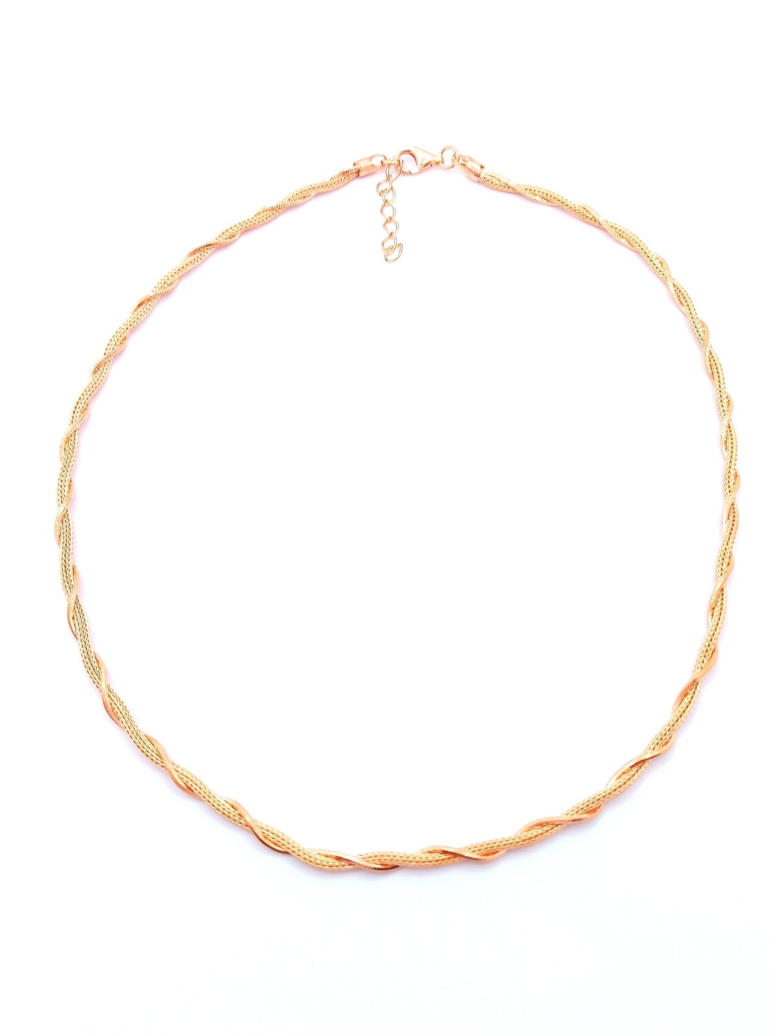 Silver 925 double chain rose necklace