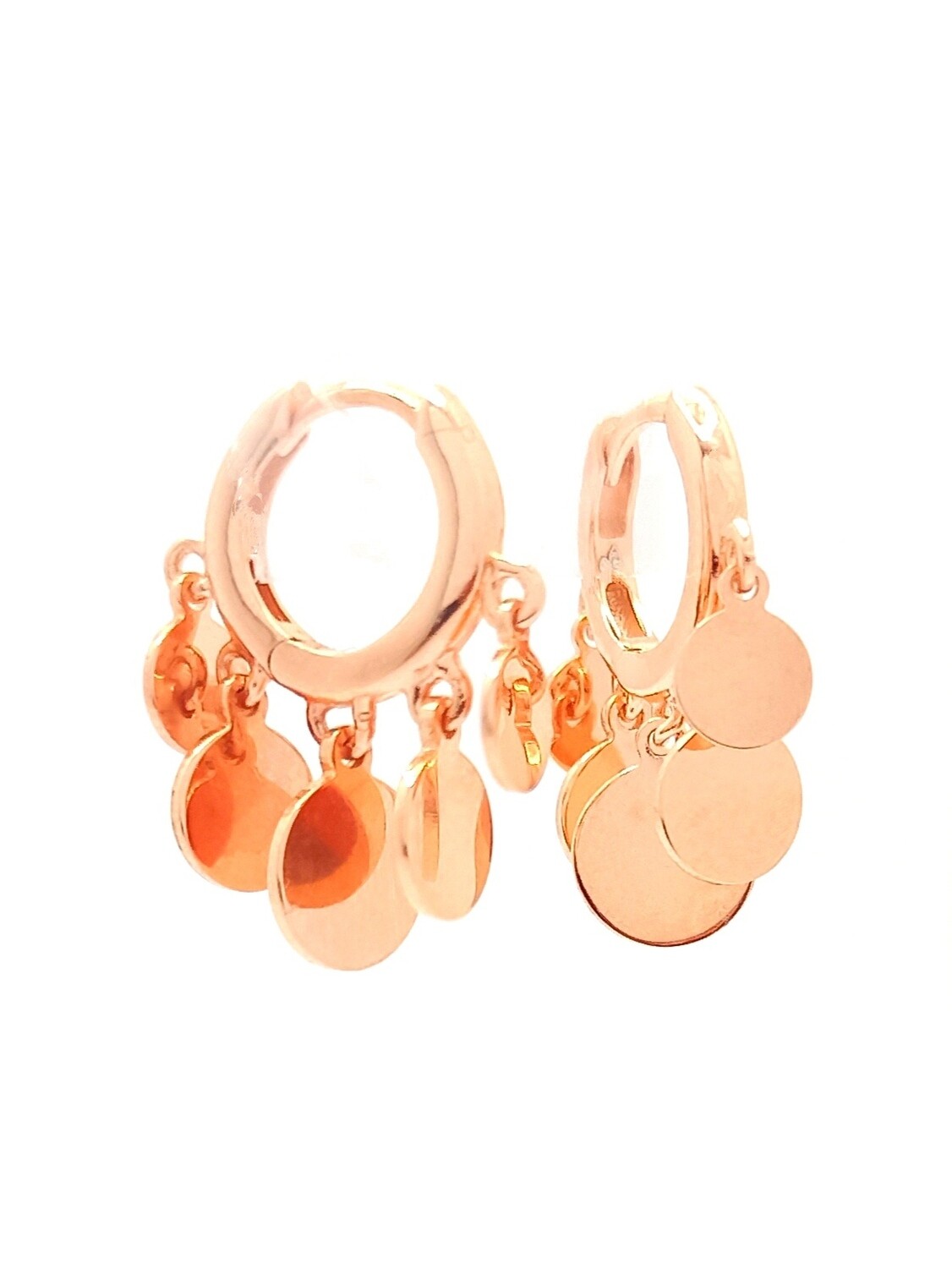 Silver 925 hanging circles hoop earrings