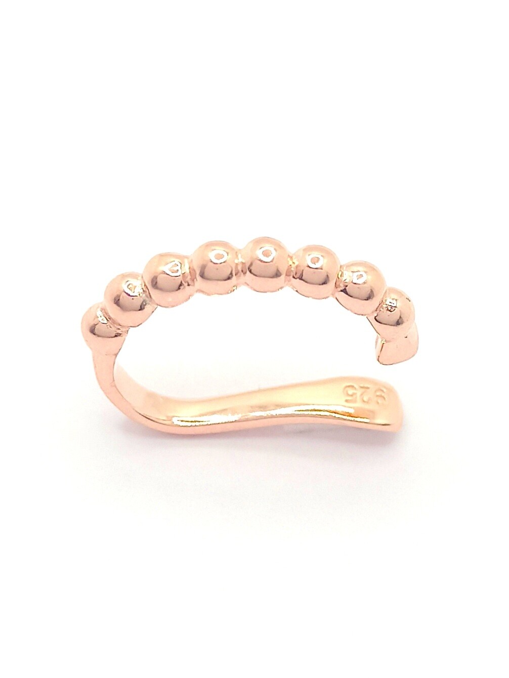 Silver 925 single ear cuff with ball design