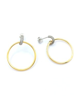 Silver 925 circle gold or rose stud earrings