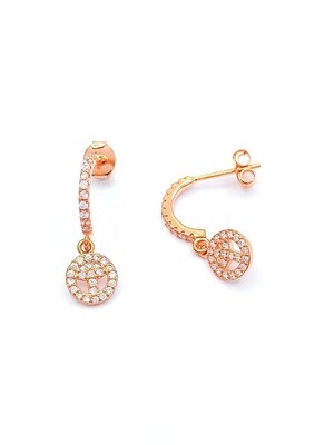 Silver 925 hanging peace stud earrings