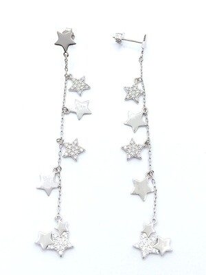 Silver 925 long earrings star,moon,circles or love