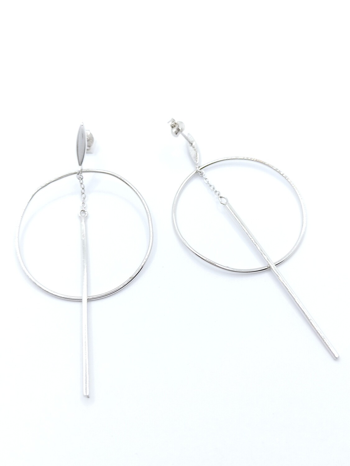 Silver 925 dangling long earrings