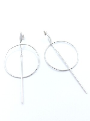 Silver 925 dangling long earrings