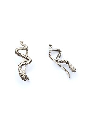 Silver 925 snake ear climbers earrings
