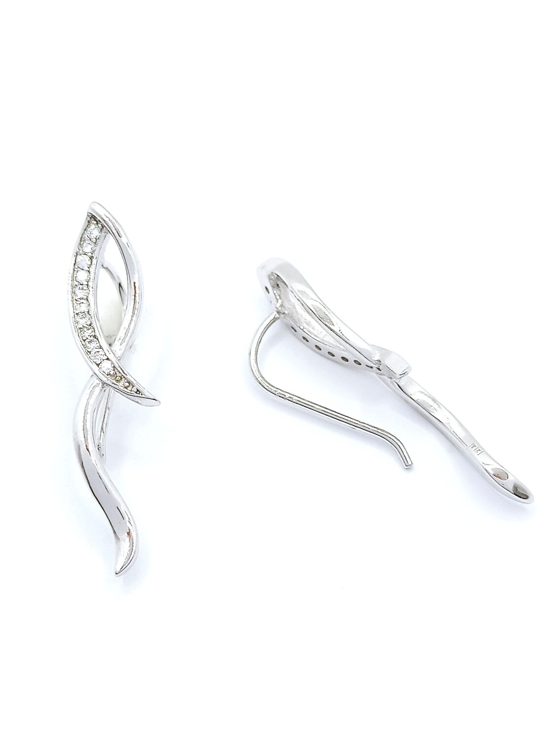 Silver 925 ear climbers earrings