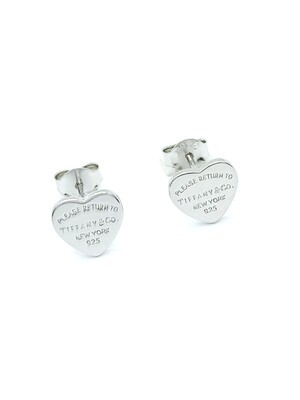 Silver 925 tiffany type heart earring