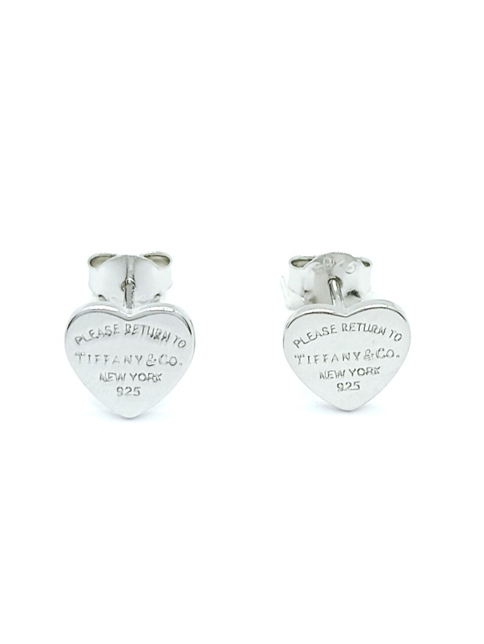 Silver 925 tiffany type heart earring, COLOR: White gold plated