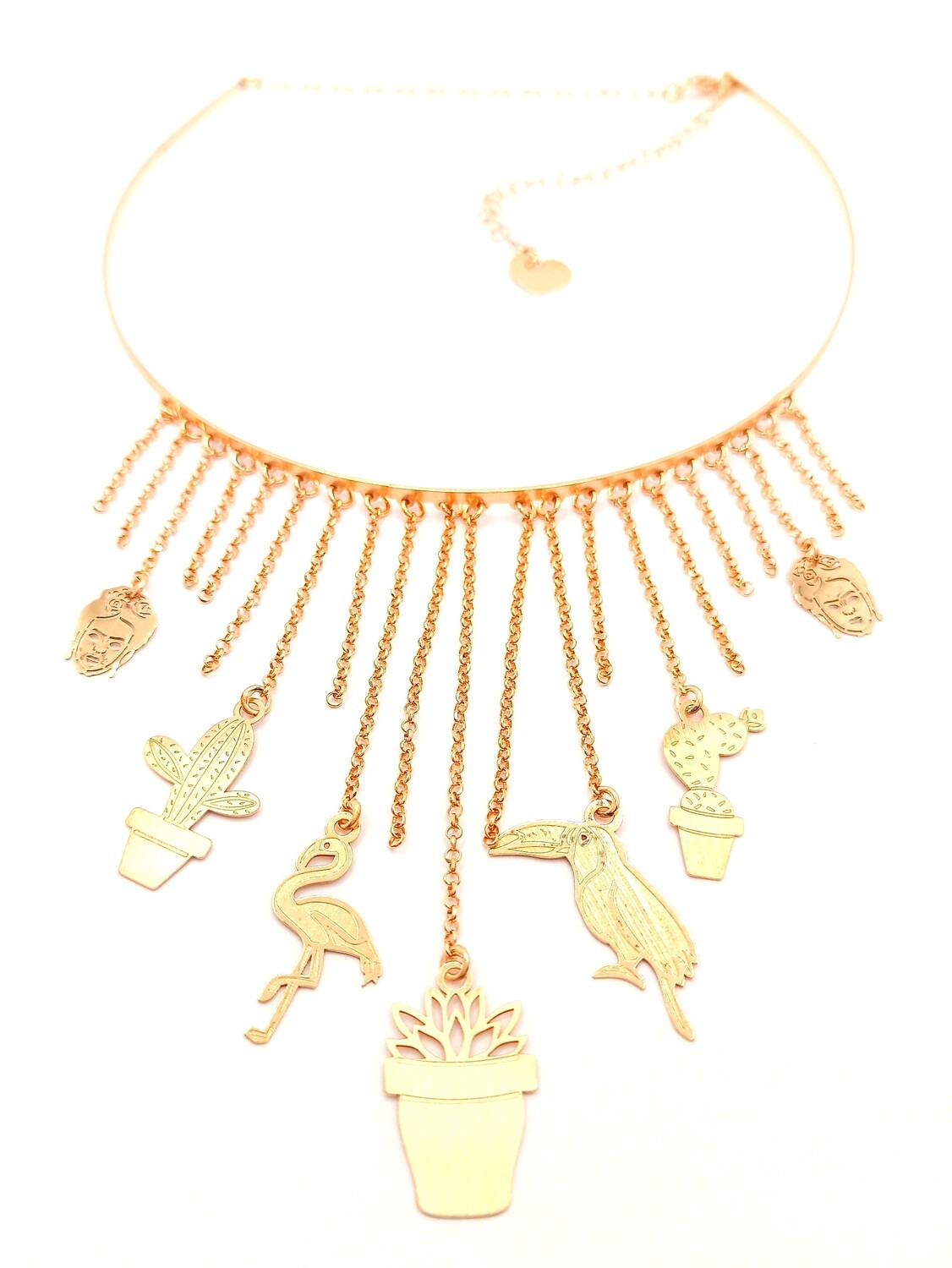 Silver 925 exotic rose chocker necklace