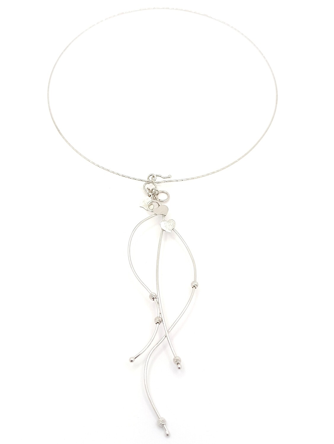 Silver 925 heart chocker necklace
