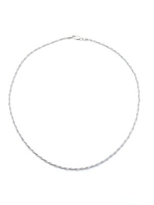 Silver 925 double chain elastic chocker necklace