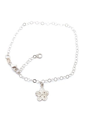 Silver 925 flower or star anklet