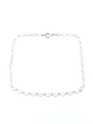 Silver 925 circles white or rose anklet