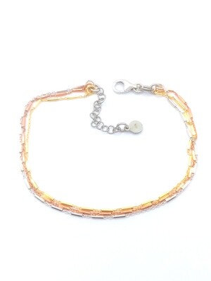 Silver 925 chain bar trace anklet