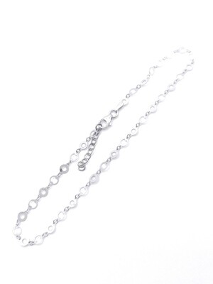 Silver 925 circles white anklet