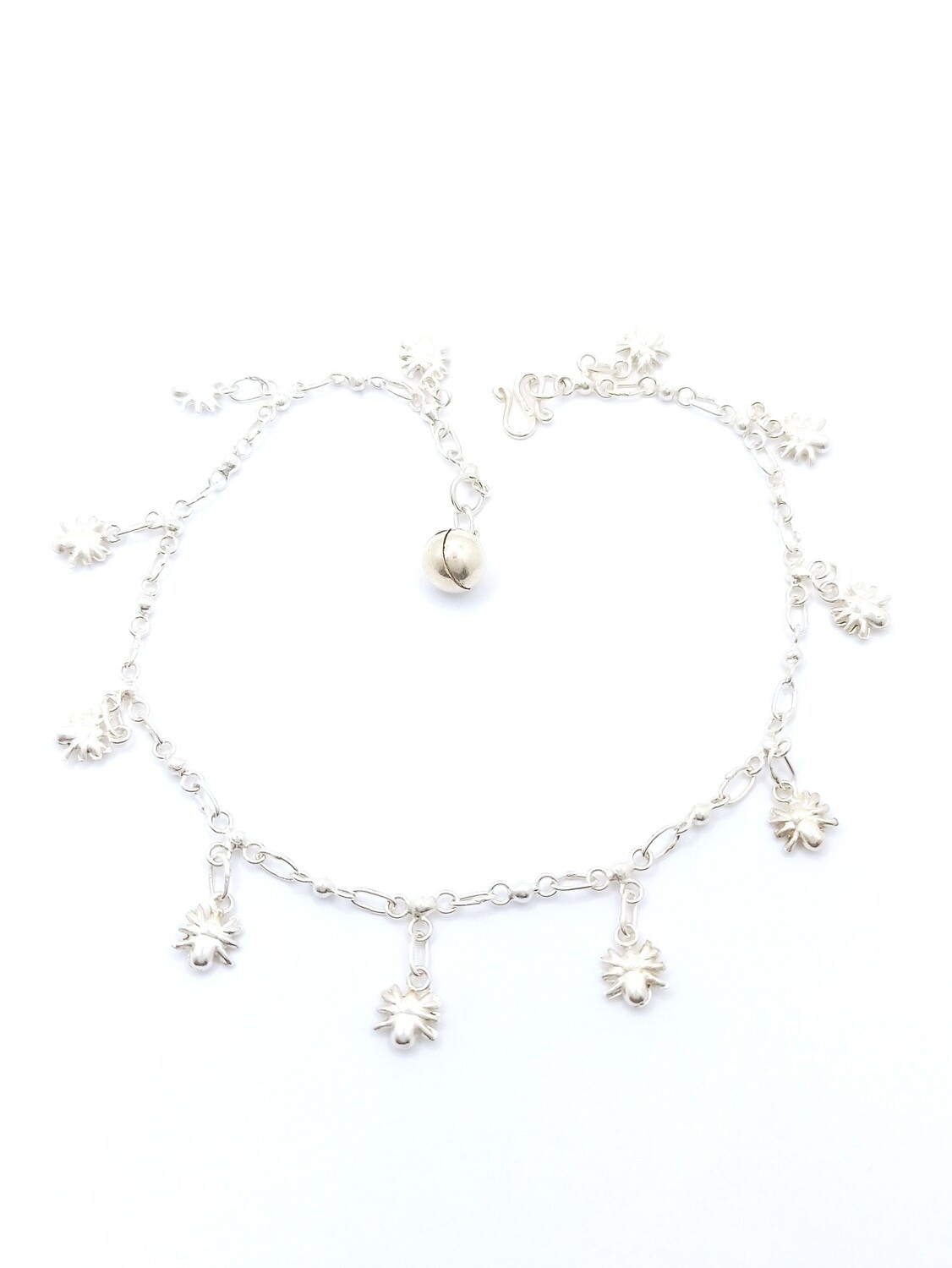 Silver 925 spider with bell anklet