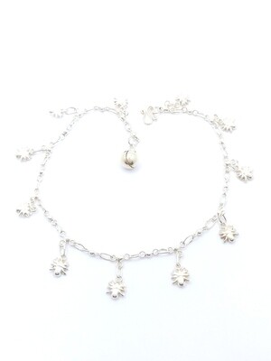 Silver 925 spider with bell anklet