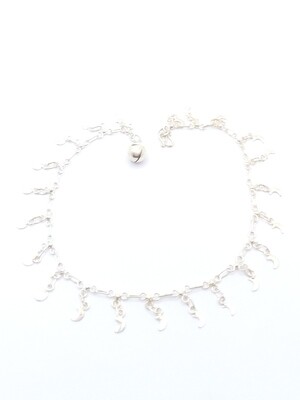 Silver 925 moon &amp; star anklet
