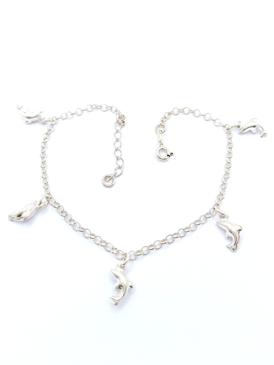 Silver 925 dolphin or sun anklet