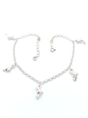 Silver 925 dolphin or sun anklet